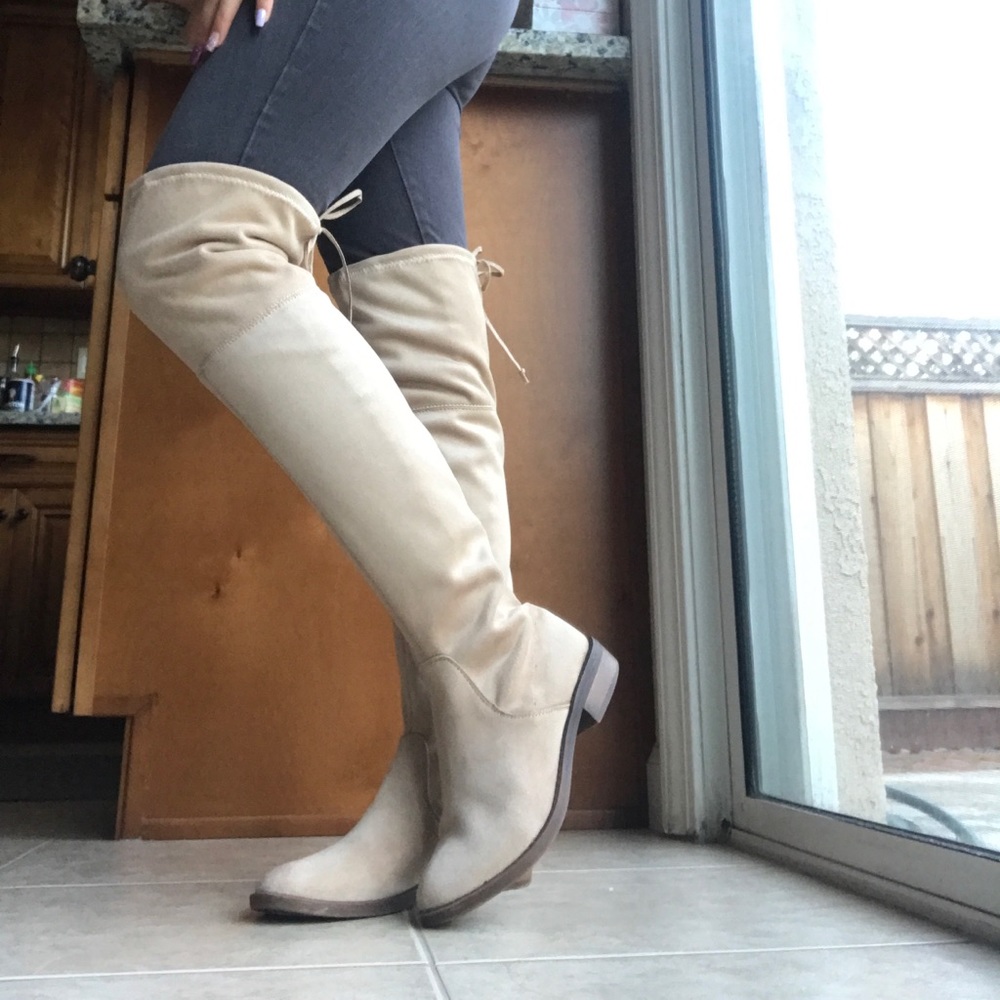 Beige/ nude over the knee boots sz 6.5